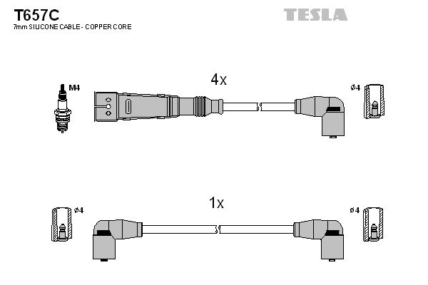 TESLA Augstsprieguma vadu komplekts T657C