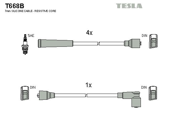 TESLA Augstsprieguma vadu komplekts T668B