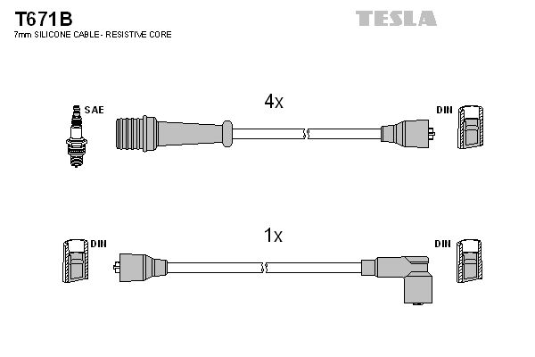 TESLA Augstsprieguma vadu komplekts T671B