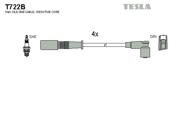 TESLA Augstsprieguma vadu komplekts T722B