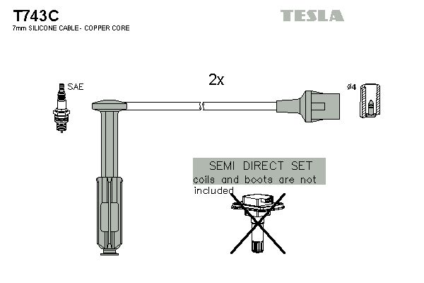 TESLA Комплект проводов зажигания T743C