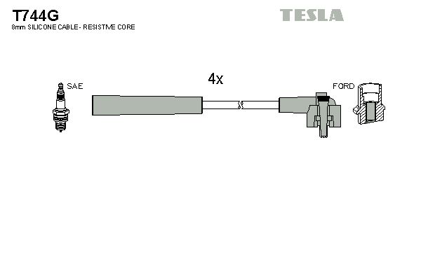 TESLA Комплект проводов зажигания T744G
