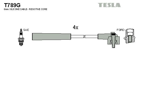 TESLA Augstsprieguma vadu komplekts T789G