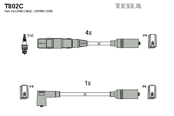 TESLA Augstsprieguma vadu komplekts T802C