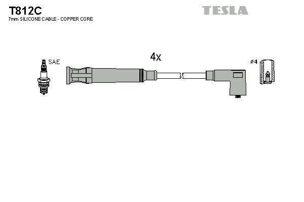 TESLA Augstsprieguma vadu komplekts T812C