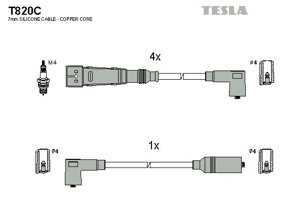 TESLA Augstsprieguma vadu komplekts T820C