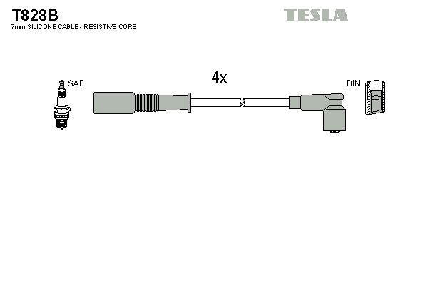 TESLA Комплект проводов зажигания T828B