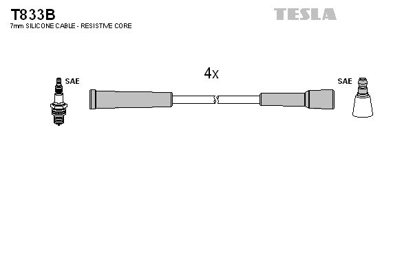 TESLA Комплект проводов зажигания T833B