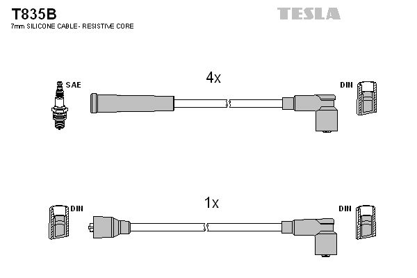 TESLA Augstsprieguma vadu komplekts T835B