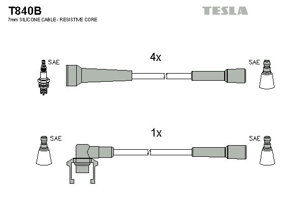 TESLA Комплект проводов зажигания T840B
