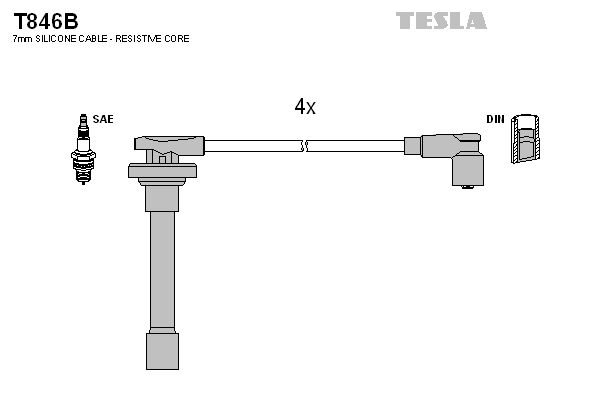 TESLA Комплект проводов зажигания T846B