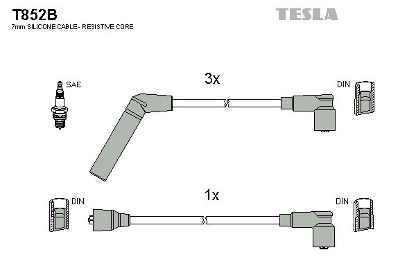 TESLA Augstsprieguma vadu komplekts T852B