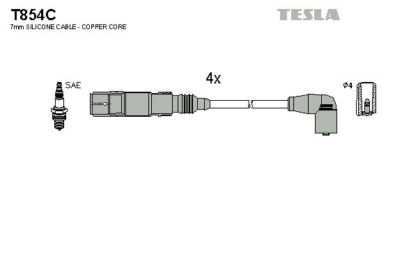 TESLA Комплект проводов зажигания T854C