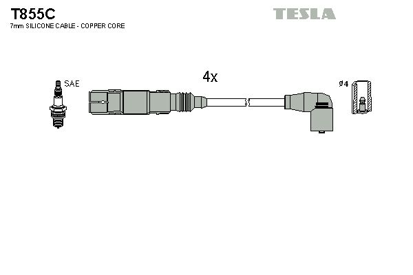 TESLA Комплект проводов зажигания T855C