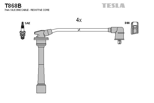 TESLA Augstsprieguma vadu komplekts T868B