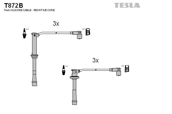 TESLA Augstsprieguma vadu komplekts T872B