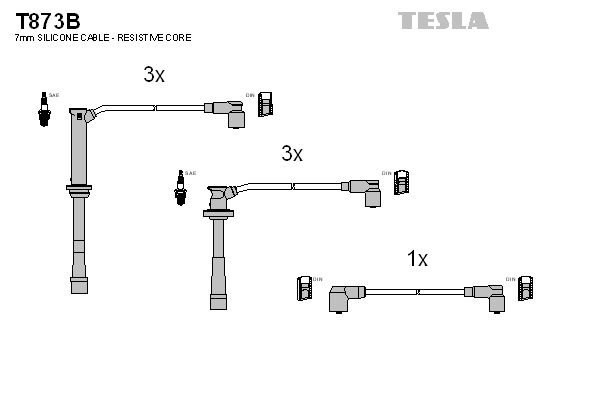 TESLA Augstsprieguma vadu komplekts T873B