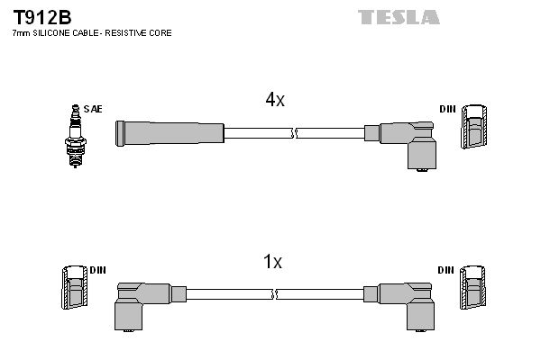 TESLA Комплект проводов зажигания T912B