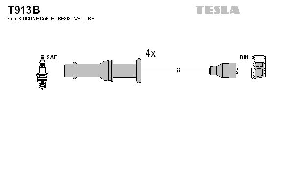 TESLA Комплект проводов зажигания T913B