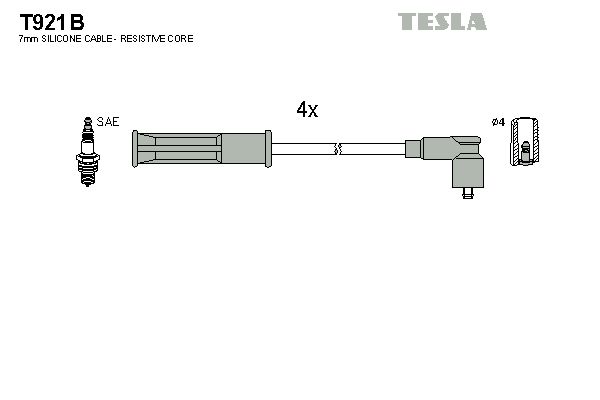 TESLA Комплект проводов зажигания T921B