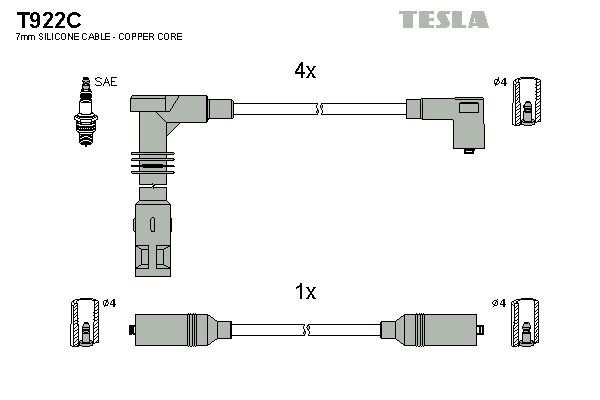 TESLA Augstsprieguma vadu komplekts T922C