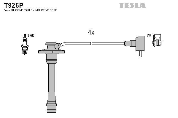 TESLA Комплект проводов зажигания T926P