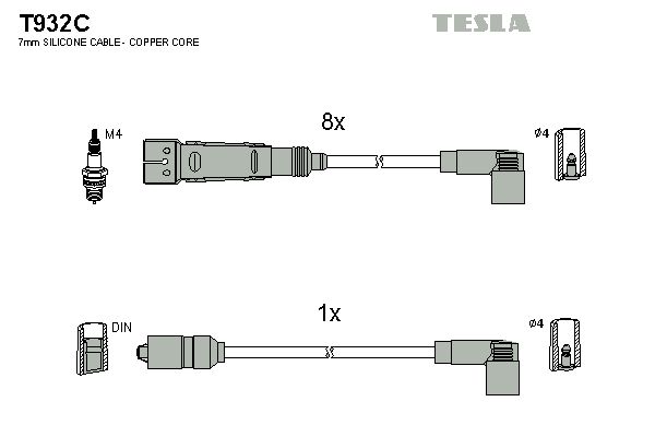 TESLA Augstsprieguma vadu komplekts T932C