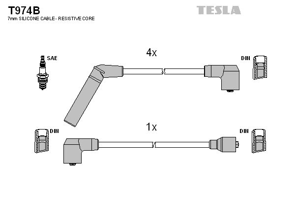 TESLA Augstsprieguma vadu komplekts T974B