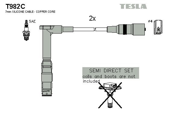 TESLA Комплект проводов зажигания T982C