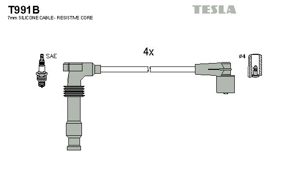 TESLA Augstsprieguma vadu komplekts T991B