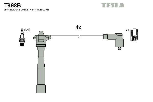 TESLA Augstsprieguma vadu komplekts T998B