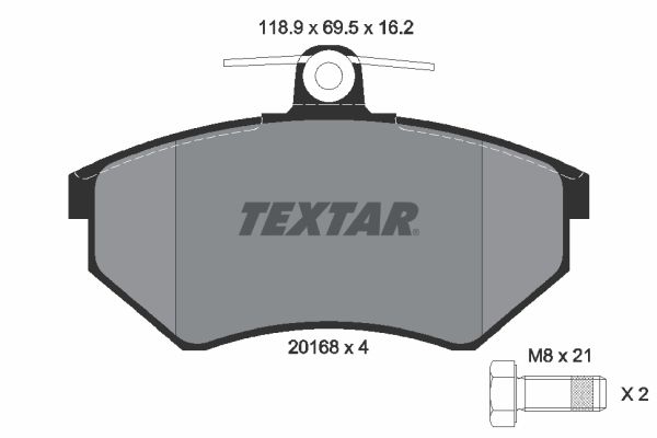 TEXTAR Комплект тормозных колодок, дисковый тормоз 2016801