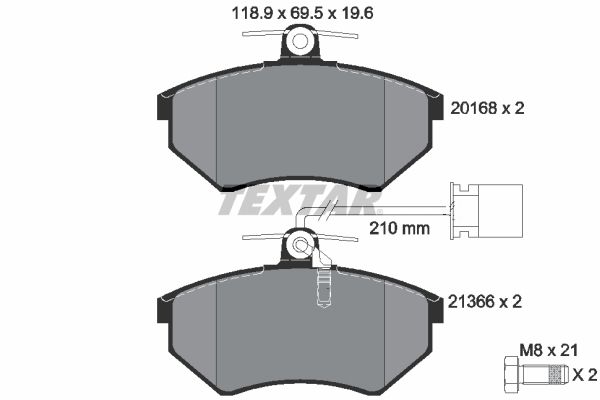 TEXTAR Комплект тормозных колодок, дисковый тормоз 2016805