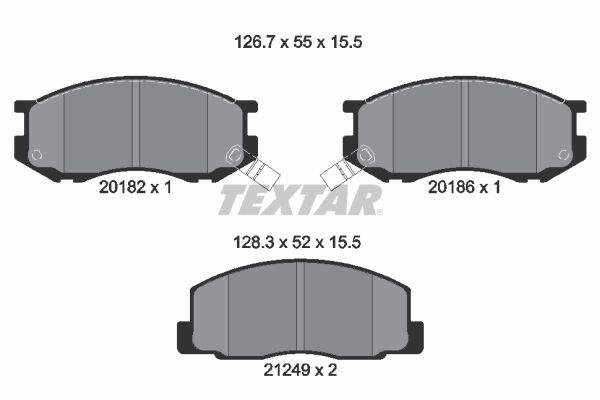 TEXTAR Комплект тормозных колодок, дисковый тормоз 2018201