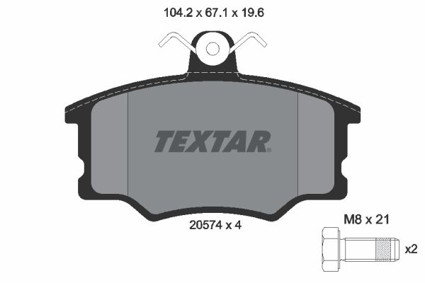 TEXTAR Комплект тормозных колодок, дисковый тормоз 2057402