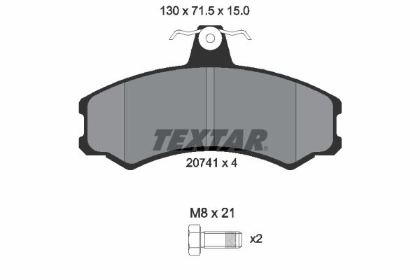 TEXTAR Комплект тормозных колодок, дисковый тормоз 2074105