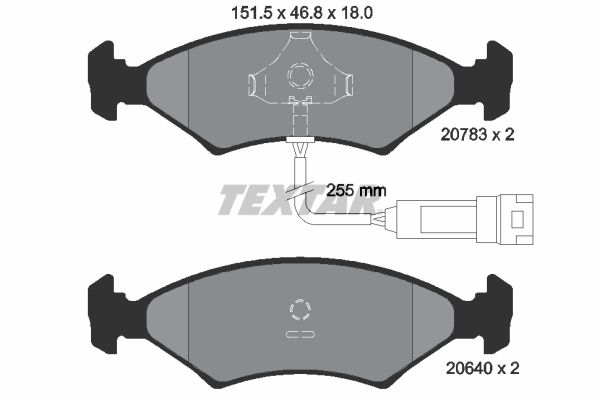 TEXTAR Bremžu uzliku kompl., Disku bremzes 2078302