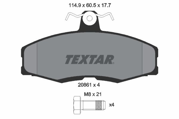 TEXTAR Комплект тормозных колодок, дисковый тормоз 2086105