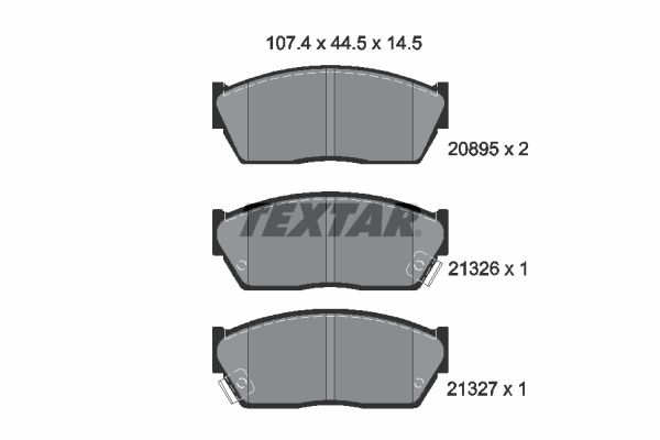 TEXTAR Комплект тормозных колодок, дисковый тормоз 2089502