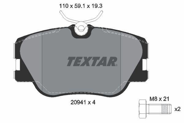 TEXTAR Комплект тормозных колодок, дисковый тормоз 2094102