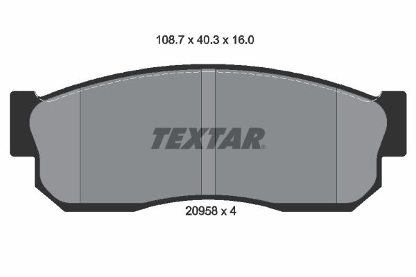 TEXTAR Комплект тормозных колодок, дисковый тормоз 2095802