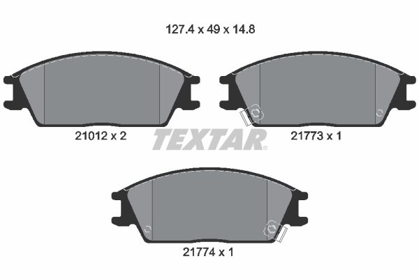 TEXTAR Комплект тормозных колодок, дисковый тормоз 2101202