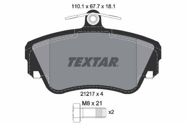 TEXTAR Комплект тормозных колодок, дисковый тормоз 2121702