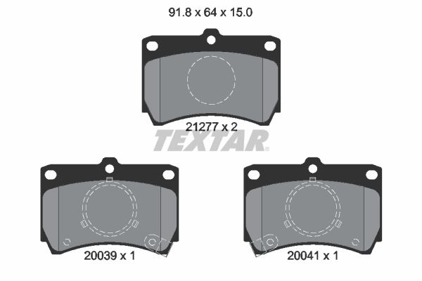 TEXTAR Комплект тормозных колодок, дисковый тормоз 2127702