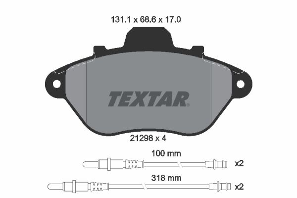 TEXTAR Комплект тормозных колодок, дисковый тормоз 2129802