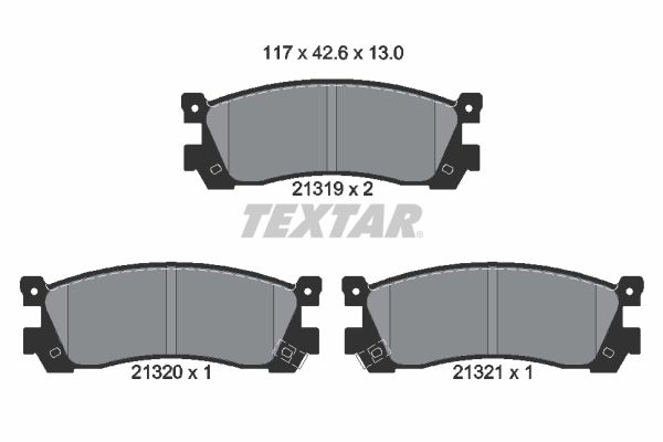 TEXTAR Комплект тормозных колодок, дисковый тормоз 2131901