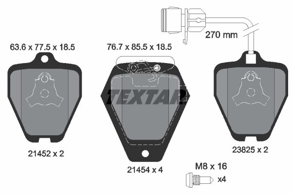 TEXTAR Bremžu uzliku kompl., Disku bremzes 2145201