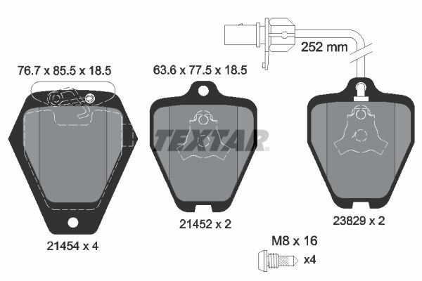 TEXTAR Комплект тормозных колодок, дисковый тормоз 2145401