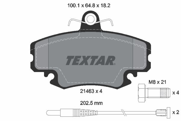 TEXTAR Комплект тормозных колодок, дисковый тормоз 2146304