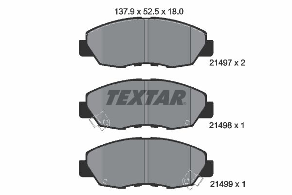 TEXTAR Комплект тормозных колодок, дисковый тормоз 2149701